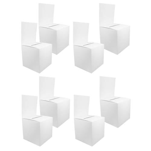 Boîte de Loterie en Papier Blanc Lot de 8 Urnes Électorales pour Événements et Votes