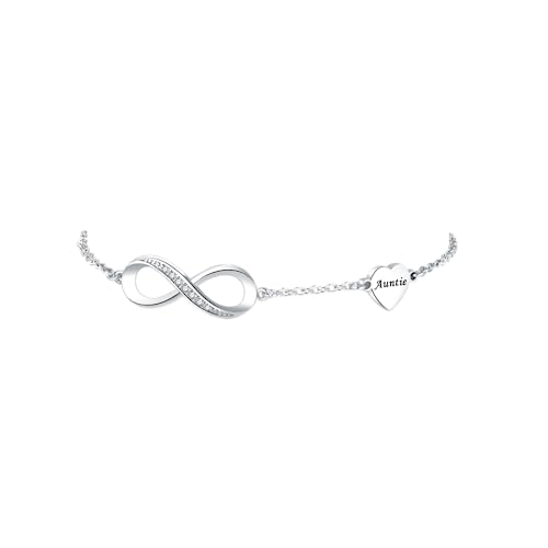 SBI Jewelry Women Love Auntie Always Charm Bracelet Heart Silver Forever Family Adjustable Stainless Steel Birthday Anniversary - Image 5