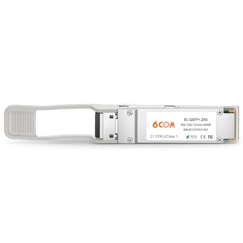 Image of 6COMGIGA 40GBASE-ZR4 QSFP+ 1310nm 80km DDM SMF Transceiver, 40 Gigabit QSFP+ Single-Mode Module Compatible with Cisco 40GBASE-ZR4