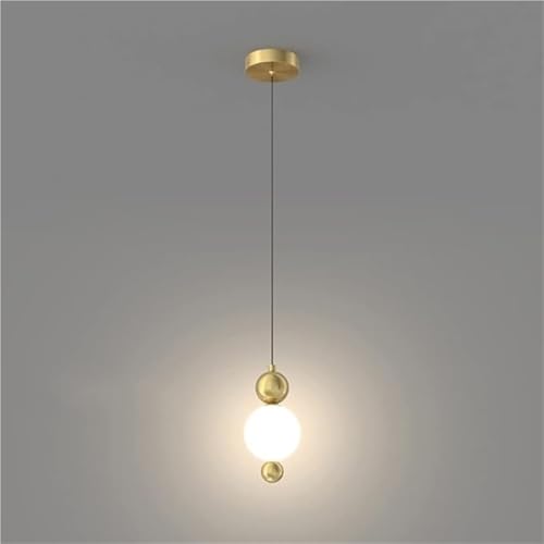 Lámpara colgante industrial vintage moderna Modern Light Luxury Glass Lampshade Pendant Lamp LED Three-color Light-changing Chandelier Bedroom Living Room Corridor Restaurant Pendant Light Para dormit