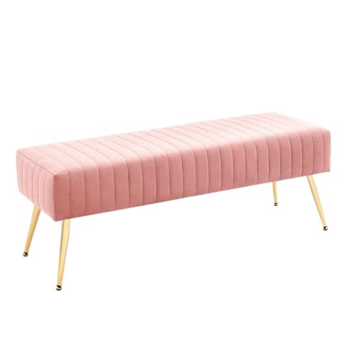 Moderno banco de cama otomano de terciopelo – Taburete tapizado para dormitorio, entrada y sala de estar – Elegante solución de almacenamiento y asiento interior