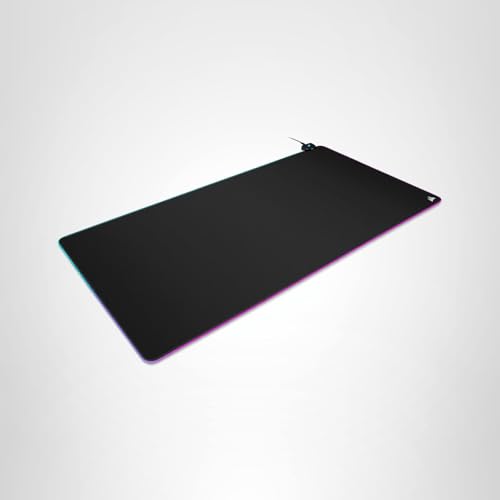 Corsair MM700 RGB Extended 3XL Tapis de Souris Gaming en Tissu - Surface de 1220 x 610 mm - Éclairage RGB sur Trois Zones à 360° - Hub doté de Deux Ports USB - Base en Rugueux Antidérapante - Noir