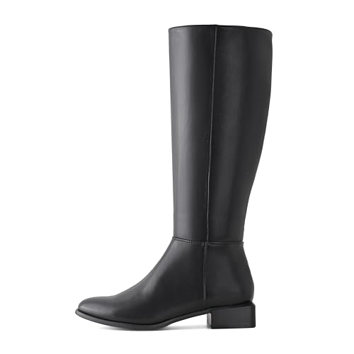 Shoe'N Tale Women's Knee High Boots Chunky Low Heel Pointed Toe Winter Shoes with Side Zipper3