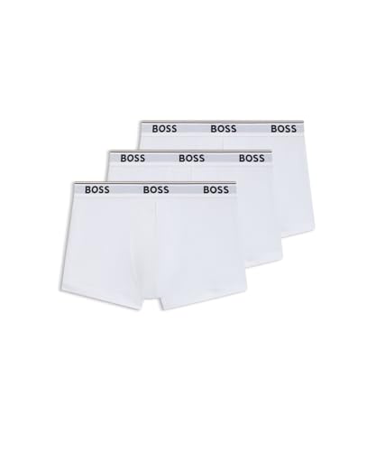 BOSS Trunk 3P Power Caleçon Boxeur, Blanc 100, S Homme