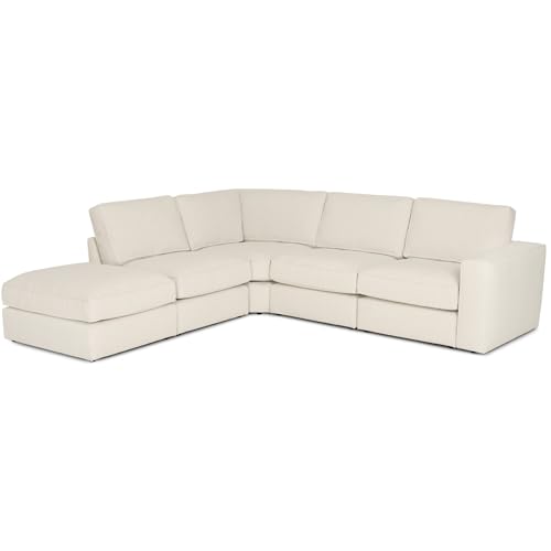 BUDWING Taylor, Sofá Modular - 7 Plazas - Confort Superior, Modularidad Flexible - Tejido 100% Poliéster - Estilo Lujoso y Contemporáneo - 265 cm (Ancho) x 247 cm (Profundidad) x 80 cm (Alto) (Beige)