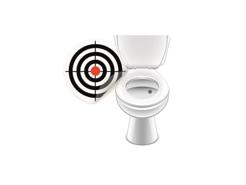 Toiletten-Aufkleber Sets aus 5 verschiedenen Designs, Lustige WC-Zielscheibe und Motivsticker, Selbstklebende Toilettendekoration (5 x Bullseye)