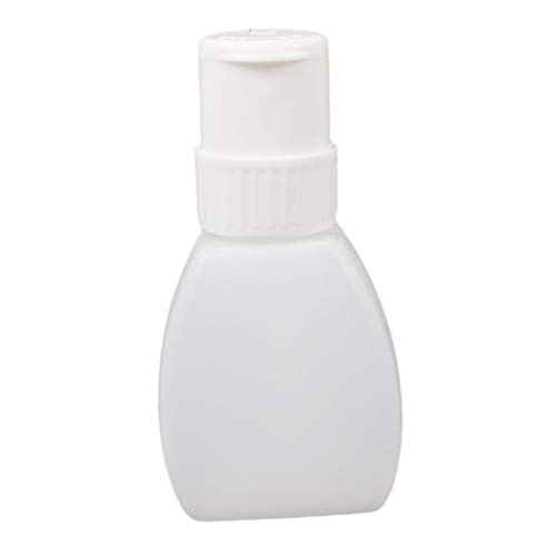 Dispensador de plástico vacío para quitar esmalte de uñas, botella oblata de acetona, color blanco