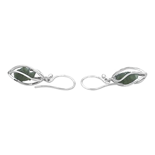 Starborn Sterling Silver Natural Moldavite Caged Earrings #TOP3