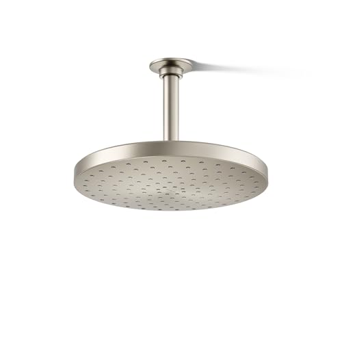KOHLER 76465-G-BN Awaken® 10" Rain Shower Head, Single-Function Rainhead, Easy to Clean Surface, 1.75 GPM, Vibrant Brushed Nickel