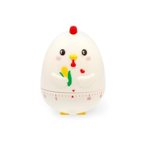 Legami - Temporizador de Cocina, Tema Hen, Regulable manualmente, 60 Minutos, sin batería, diámetro 6 cm, Altura 8 cm