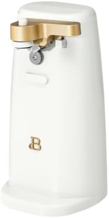 Electric Can Opener White Icing - 70W Stainless Steel Blade, Magnetic Lid Holder | One-Touch Auto-Turn, No-Tilt Steady | 3-in-1 Knife Sharpener Bottle Opener | Auto-Stop, Cord Storage | Kitchen Prep