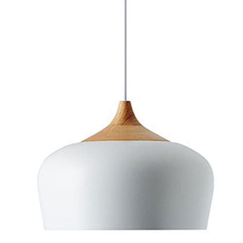 Lámpara colgante de tambor blanca de 30cm para techo de cocina rústica