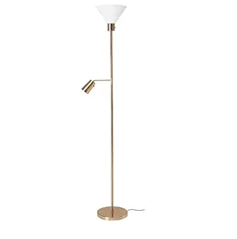 Ikea glo Floor uplighter/Reading lamp (FLUGBO brass-colour, glass(Width: 37 cm (14 ? 