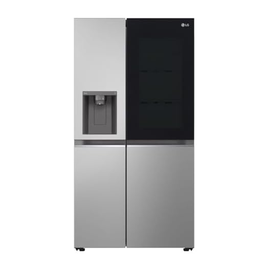 LG InstaView 635 Litre Side-By-Side American Fridge Freezer - Prime Silver