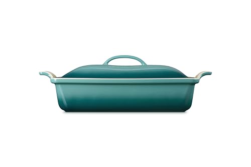 Image of Le Creuset Stoneware Covered Rectangular Casserole, 12 inch x 9 inch, Riviera