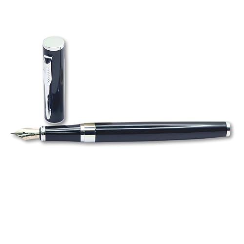 Image of Venti Fountain Pen - Metal Luxury Pen, Schmidt Nib (Medium), Best Pen Gift Set for Men & Women, Professional, Executive, Office, Nice Pens,Return Gift (F5087-Black)