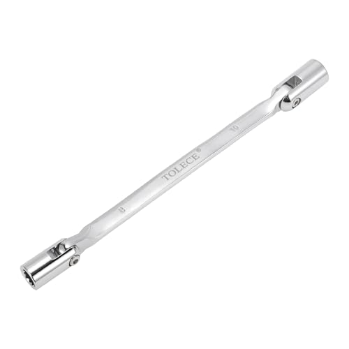 HEROFFIX 1 Pc Llave de Vaso Extractor de Pernos de Acero de Cromo Vanadio de 12 Puntos 8mm, 10mm para Coche Motocicleta Motocross Llave de Combinación Giratoria de Doble Extremo