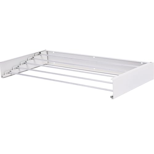 Warmiehomy Clothes Drying Rack Wall Mounted Clothes Airer Foldable Drying Rack with 6 Thickened Aluminium Rods for Indoor Outdoor,Includes Wall Mounted Bracket, Load Capacity up to 30kg,100cm