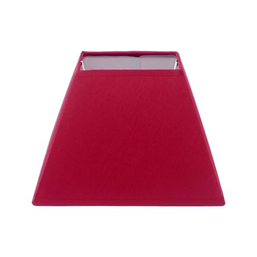 LampenschirmStoff E14 / E27 Fassung Trapez H 17,5 cm (rot)