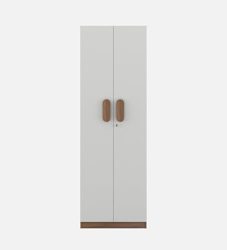 Image of Slino 2 Door Wardrobe | Engineered Wood | Exotic Teak Finish | Bedroom Storage Cabinet with 4 Shelves | Water & Scratch Resistant | 36-Month Warranty