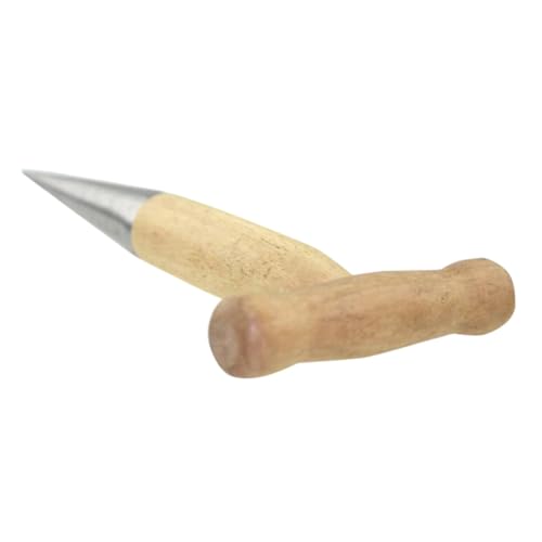 ROMISBABA Plantador de Bulbos Manual de Acero Inoxidable con Mango de Madera Cómodo Herramienta de Jardinería para Plantar y Trasplantar Suministros de Jardinería Prácticos y Duraderos