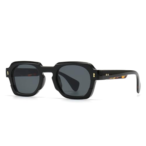 Lunettes de soleil carrées à rivets vintage monture rétro punk verres dégradés UV400