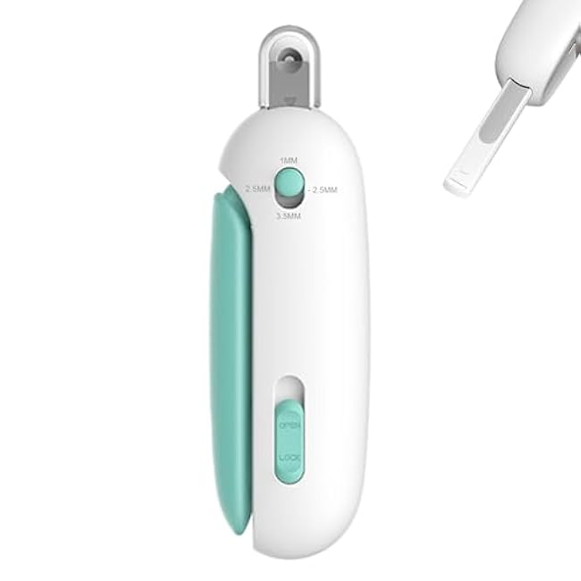 Wanheart Cat Nail Clipper with Adjustable Round Hole & Hidden File ¨C Safe Cat Nail Trimmer with Clipping Debris Storage | Grooming Tool for Kittens, Cats & Small Pets (Blue)-gzmKTcCx