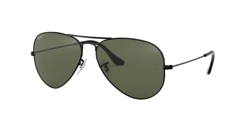 Ray-Ban Negro polarizado verde clásico del G-15 de 62 mm AVIATOR LARGE METAL Gafas de sol de aviador