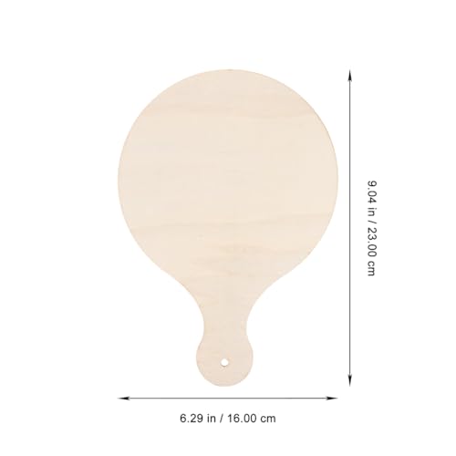 Tabla de cortar redonda de madera con mango 2 piezas miniatura 4