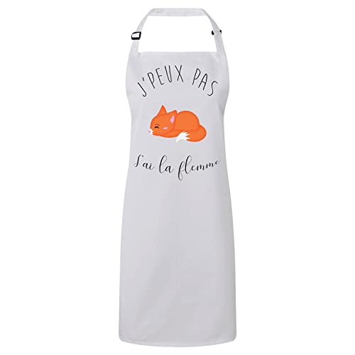 Tablier cuisine j'peux pas j'ai la flemme cadeau original pour amateur de cuisine
