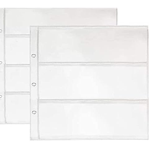 Xiaolanwelc@ 10Pcs/Set PVC Transparent Removable Sheets for Paper Money Collection Album Banknotes Album Home Decorative Crafts 25.5x20CM Cover