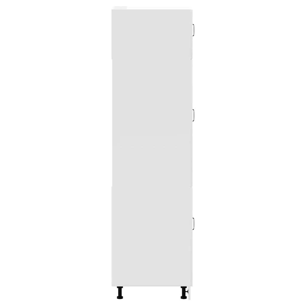 Kalmar - Armario de cocina (60 x 57 x 207 cm), color blanco | Armario alto para la cocina y el comedor con patas ajustables y mucho espacio de almacenamiento detrás de las puertas.