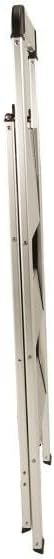 3-Step Aluminium Ladder- Lighweight - Easy Slim Folding - Stability Hand-Rail - 250 LB Capacity - Household Ladder - 3 Nonslip Steps- Silver