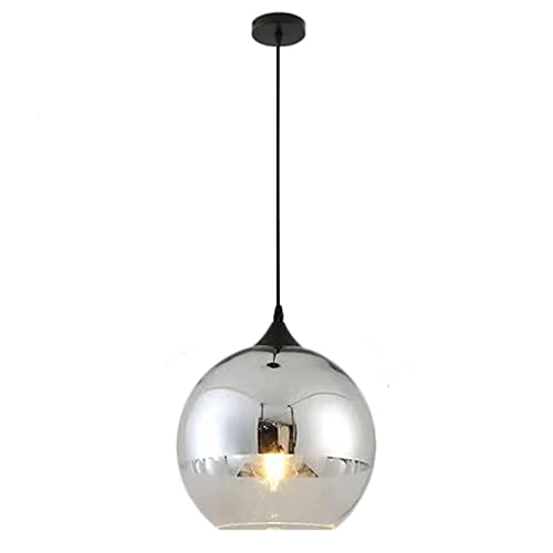 Lámpara de techo para comedor y cocina de cristal plateado de 30 cm
