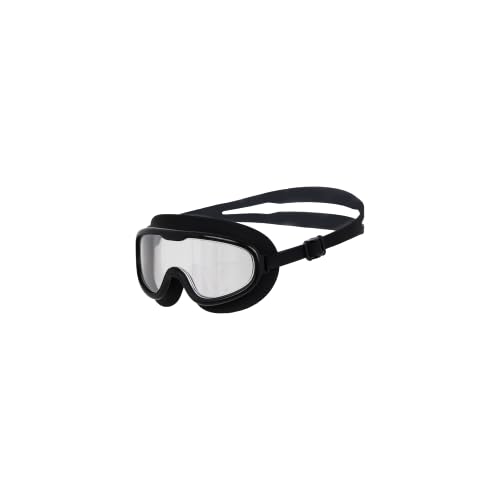 Image of AIRAVAT Macho swimming goggles for Kids Children Teens, polycarbonate goggles, Anti-Fog, Anti-UV, Wide View Swimming Goggles, Free size (Black)