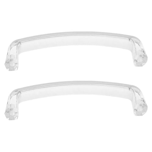 KONTONTY Tiradores Acrílicos Resistentes y Funcionales para Muebles y Cajones, 2 Piezas Transparentes, Ideales para Armarios y Tocadores en Baño y Cocina
