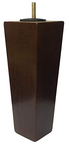 8" Wood Tapered Dark Walnut Sofa/Chair/Ottoman [5/16" Bolt] Replacement Legs - Set of 4