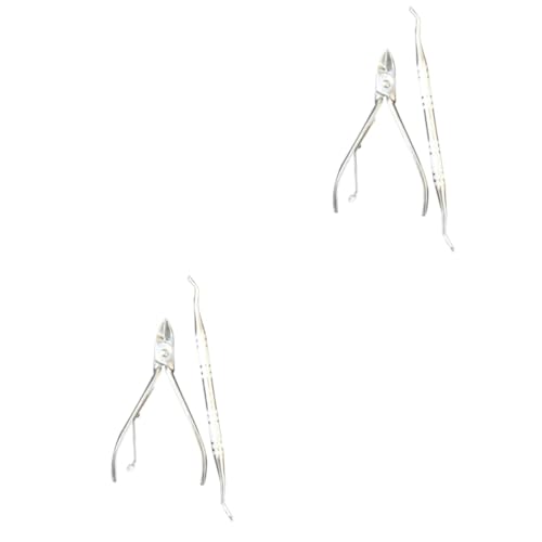 Beaupretty 4 PCS Nails plier set nail clippers pliers nail pedicure dead skin removal tool care nails tools manicure tools Remover manicure tool spoon slicer file