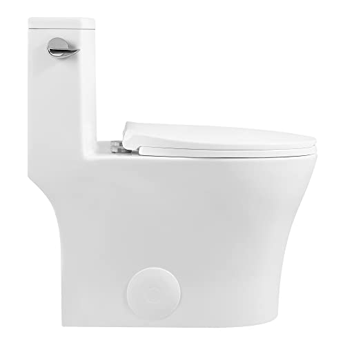 Inodoro de una pieza con doble descarga Fine Fixtures, tipo alargado, alta eficiencia miniatura 2