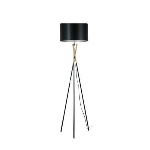 Lámpara de pie vintage pantalla negra XANAYXWJ decorativa para sala de estar