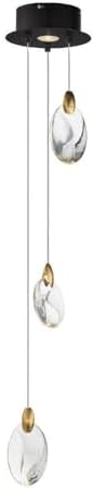 ET2 Lighting E11073-122BKPG Pebble - 39W 4 LED Pendant-4.75 Inches Tall and 8 Inches Wide