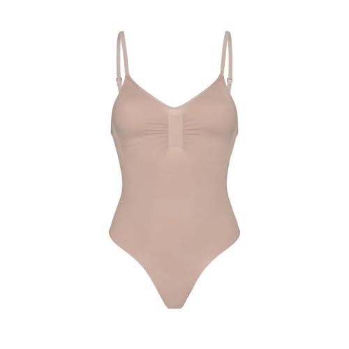 meristanbul Kadın Vücut Şekillendirici Shapewear Bodysuit – Şık, Konforlu ve Rahat, Doğal Kalça Kaldırma, Ayarlanabilir Askılar (Bej, M)