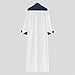 Thobe for Men Kaftan Muslim Clothes Kurta Robe Nightgown Tunic Park Long Sleeve Plus Size Shirt Fashion with Pockets Soft Crew Neck Shirt Solid Color Comfort Bathrobe Navy