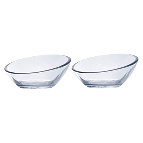 Cabilock 2pcs Transparent Glass Sauce Dishes Seasoning Bowls for Dipping Sauces Elegant Kitchen Accessories for Appetizers Condiments and Side Dishes
