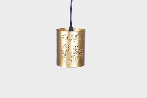 Image of BENE Kyle Pendant Lamp, Mild Steel Indoor Modern Hanging Lamp, E-27 Base Ceiling Hanging Light for Home Decor, Kitchen, Living Room, Bedroom, 8 cm (Golden, Pack of 1 Pc)