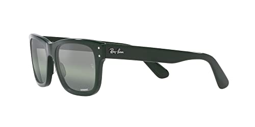 Ray-Ban Men's RB2283F Mr. Burbank Low Bridge Fit Rectangular Sunglasses, Green/Dark Green Gradient Mirrored Polarized, 55 mm3