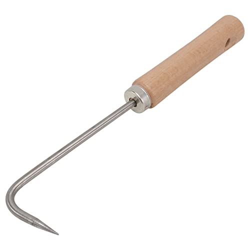 EdirFtra Herramientas manuales de deshierbe, deshierbe con Mango, deshierbe Manual con Mango de Madera, Gancho de un Solo Poste, Pala de deshierbe para aflojar el Suelo en el Patio, cavar Verduras