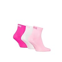 PUMA Unisex Quartersocken 6 Paar aus Baumwollmix, kurze Socken für Damen und Herren, Größe 35-38 in Pink Lady – Ansicht 4