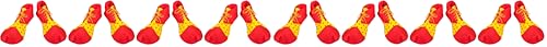 Boland - Clownskini 55519 - Sapatos de tecido de palhaço, 1 par, tamanho único para adultos, amarelo-vermelho, cobre sapatos, acessórios, carnaval, Halloween, festa temática, cor (55519)