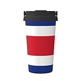 SamLng Isolierter Kaffeebecher mit Henkel, Motiv: Flagge von Costa Rica, hohe Kapazität, für Zuhause, Büro und unterwegs